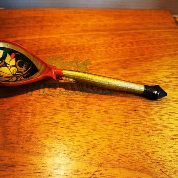 Khokhloma Vintage Wooden Decorative Spoon Made in USSR - Picture 4 of 16